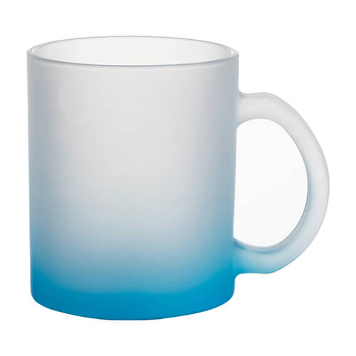 Szublimálható 330 ml-es tejüveg pohár - világos kék átmenetes