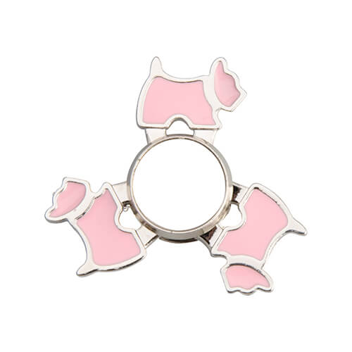 Szublimálható Fém fidget spinner - kutya alakú - rózsaszín