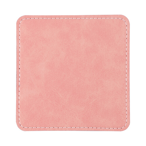 Szublimálható négyzet alakú bőr bögre alátét - pink