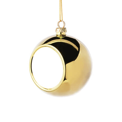 Szublimálható 8 cm átmérőjű karácsonyfa gömb - arany színű