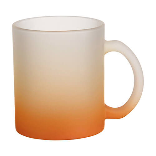 Szublimálható 330 ml-es tejüveg pohár - narancs átmenetes