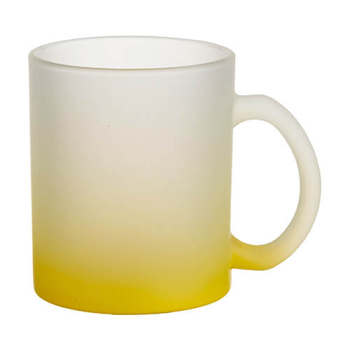 Szublimálható 330 ml-es tejüveg pohár - sárga átmenetes