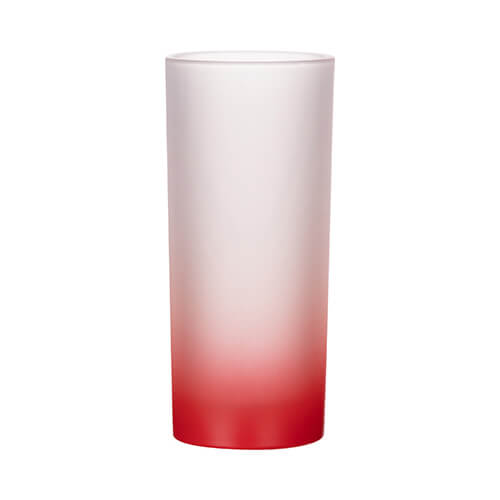 Szublimálható 200 ml-es tejüveg pohár- piros átmenetes