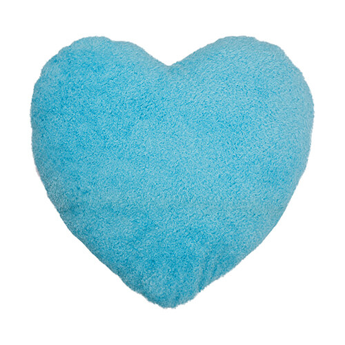 Szublimálható 40 x 40 cm-es szív alakú plüss párnahuzat- kék