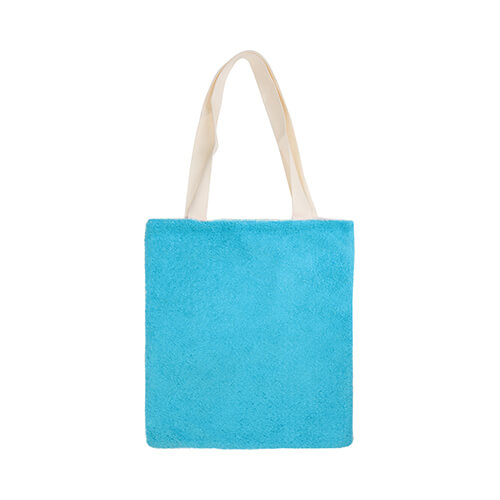 Szublimálható 34 x 37 cm-es plüss táska- fehér és kék