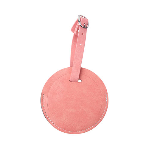 Szublimálható bőr kör alakú cimke poggyászra - pink