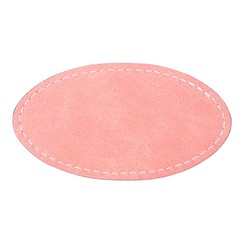 Szublimálható ovális bőr kitűző 82 x 44 mm - pink