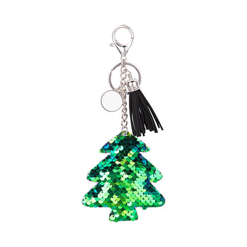Szublimálható kulcstartó- zöld karácsonyfa