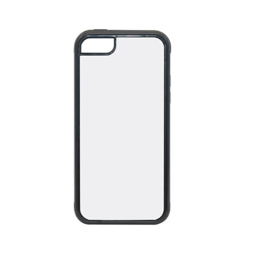 iPhone 5C fekete műanyag-gumi tok szublimáláshoz, préseléshez