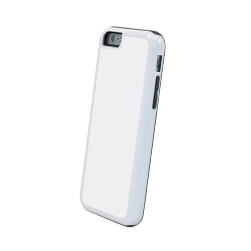 iPhone 6/6S fehér műanyag-gumi tok szublimáláshoz, préseléshez