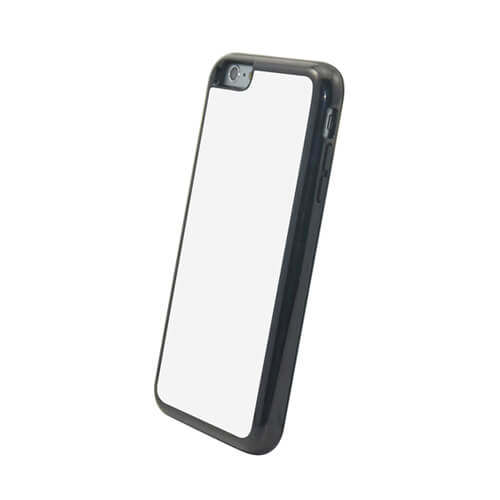 iPhone 6/6S Plus fekete műanyag-gumi tok szublimáláshoz, préseléshez