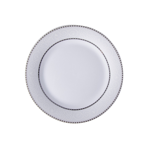 Szublimálható 20,5 cm-es kerámia tányér ezüst díszítéssel