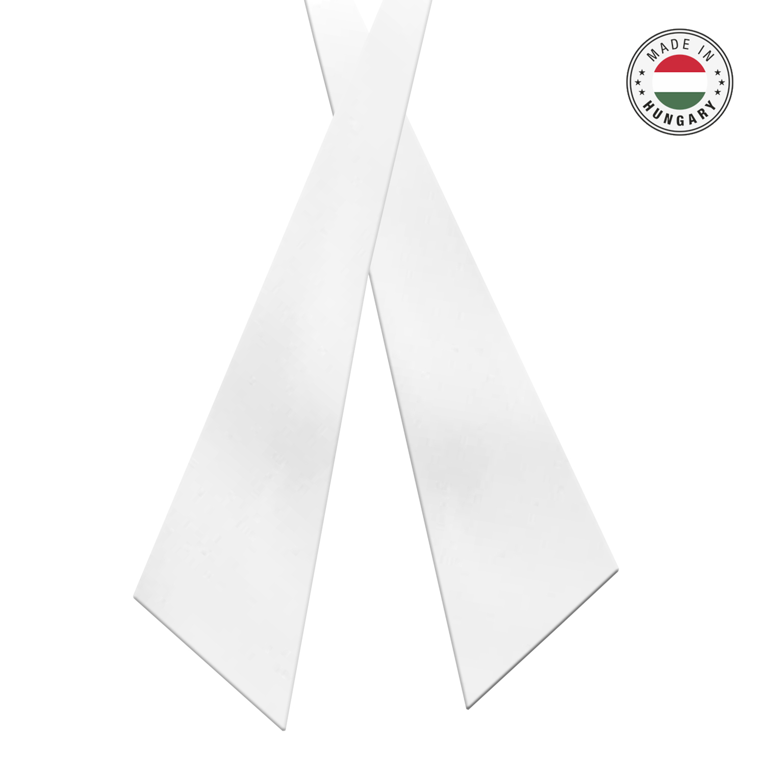 Ballagási női sál, nyakkendő logózható matt fehér