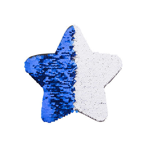 Szublimálható pólóra vasalható flitteres csillag - kék