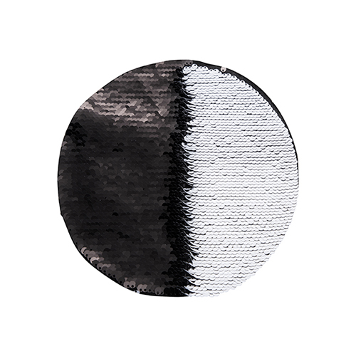 Szublimálható pólóra vasalható flitteres kör - fekete