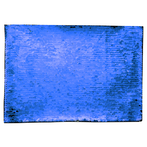 Szublimálható pólóra vasalható flitteres négyszög - kék