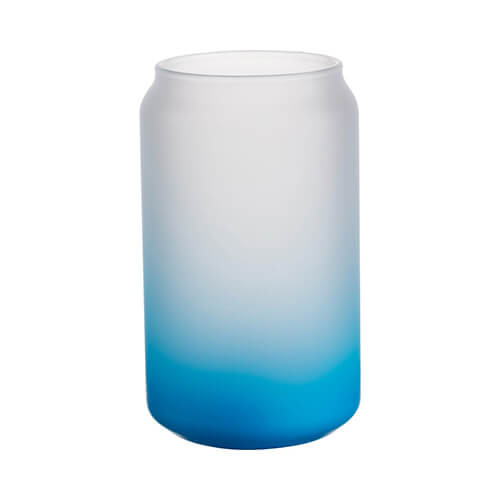 Szublimálható 400 ml-es tejüveg pohár- világoskék átmenetes