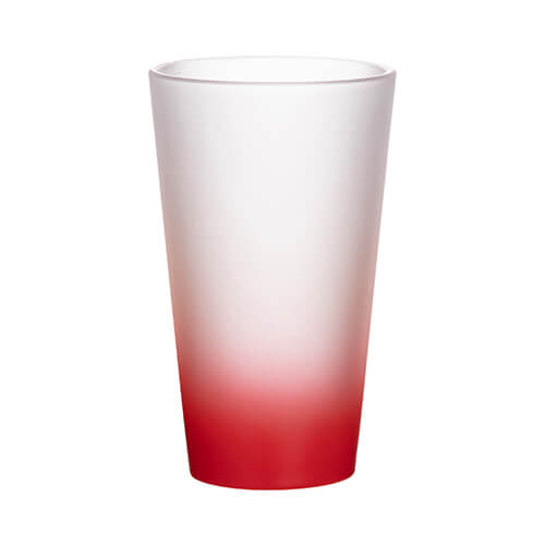 Szublimálható 450 ml-es tejüveg pohár- piros átmenetes