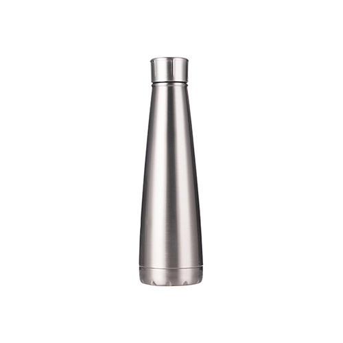 Szublimálható Bidon 420 ml piramis alakú ital palack - ezüst