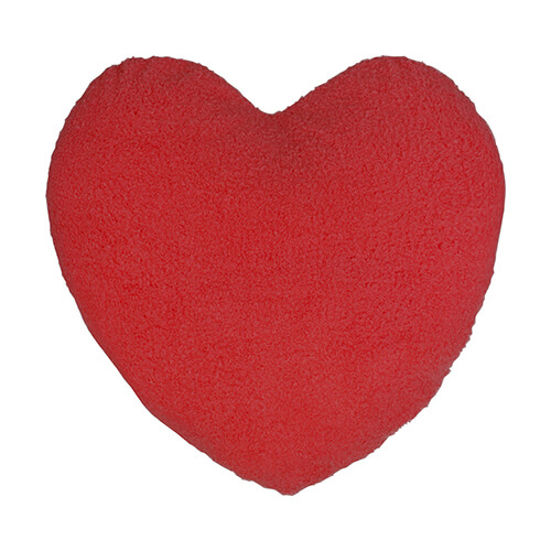 Szublimálható 40 x 40 cm-es szív alakú plüss párnahuzat- piros