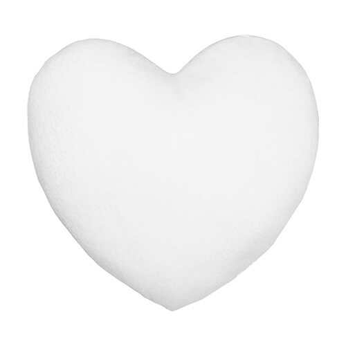 Szublimálható 40 x 40 cm-es szív alakú plüss párnahuzat- fehér